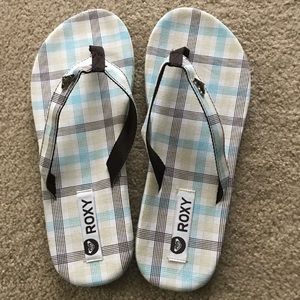 Roxy Plaid Flip Flops